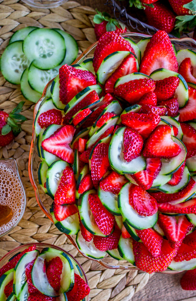Strawberry Cucumber Salad with Honey Balsamic Dressing BC Farm Fresh
